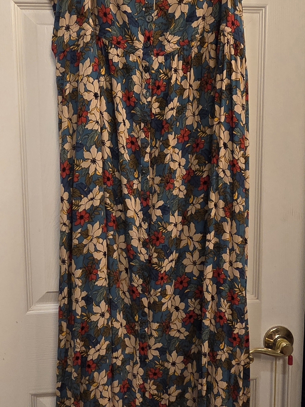 Natural Life ankle length floral button front, maxi dress - Picture 5 of 7